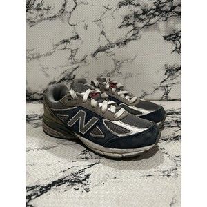 New Balance Youth GS Size 2 990v4 Blue/ Grey/ Red Running Walking Shoes KJ990DLP